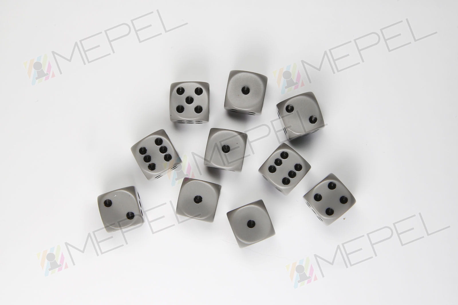 Kości Chessex - kostka k6 12mm Opaque Grey/black