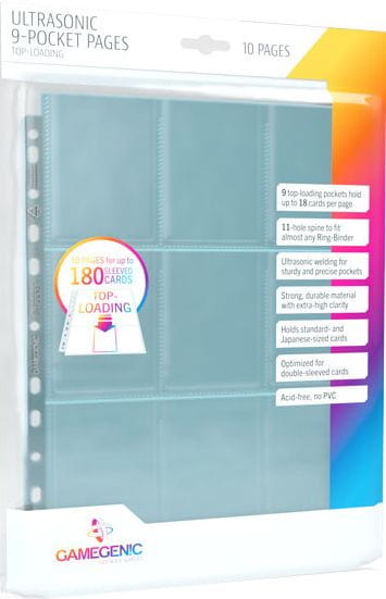 Gamegenic: Ultrasonic 9-Pocket Pages Toploading (10 pcs)