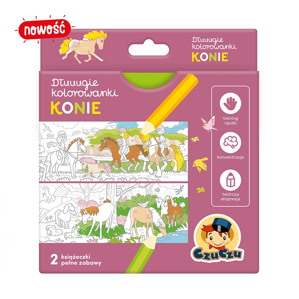 CzuCzu: Długie kolorowanki - Konie 4+