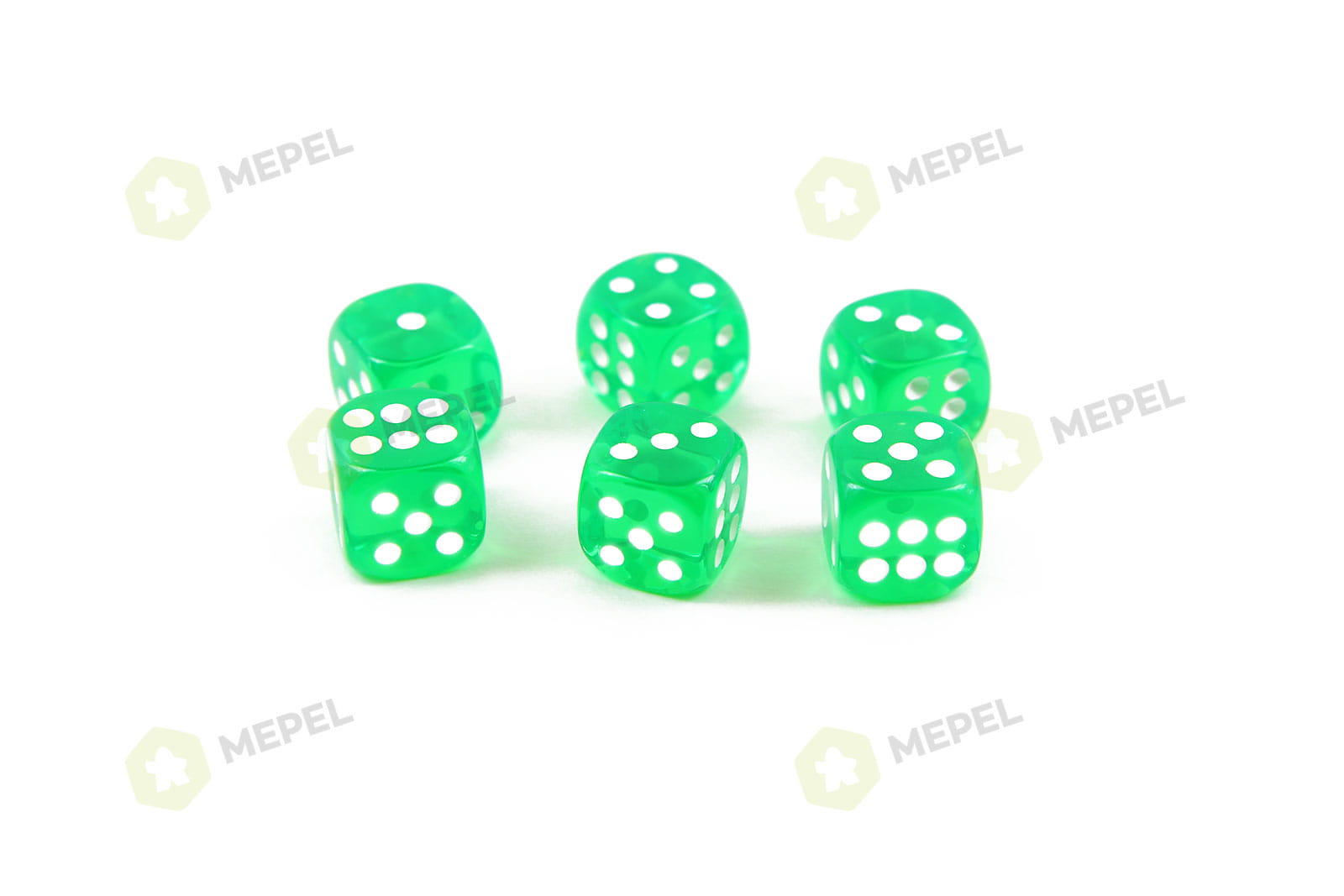 Dice / die D6 16mm - transparent green