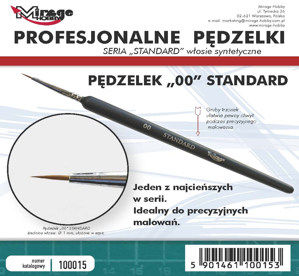 Mirage Hobby: Pędzel Standard "2/0" (włosie syntetyczne)