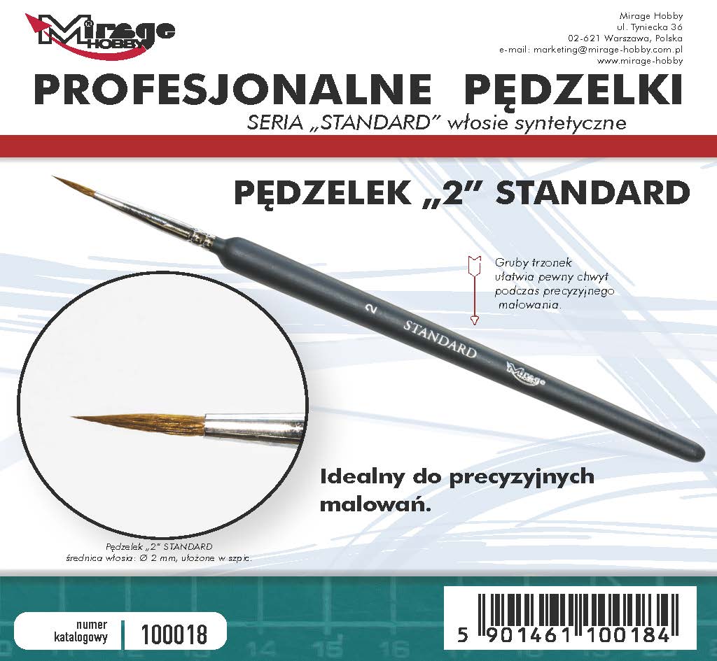 Mirage Hobby: Pędzel Standard "2" (włosie syntetyczne)