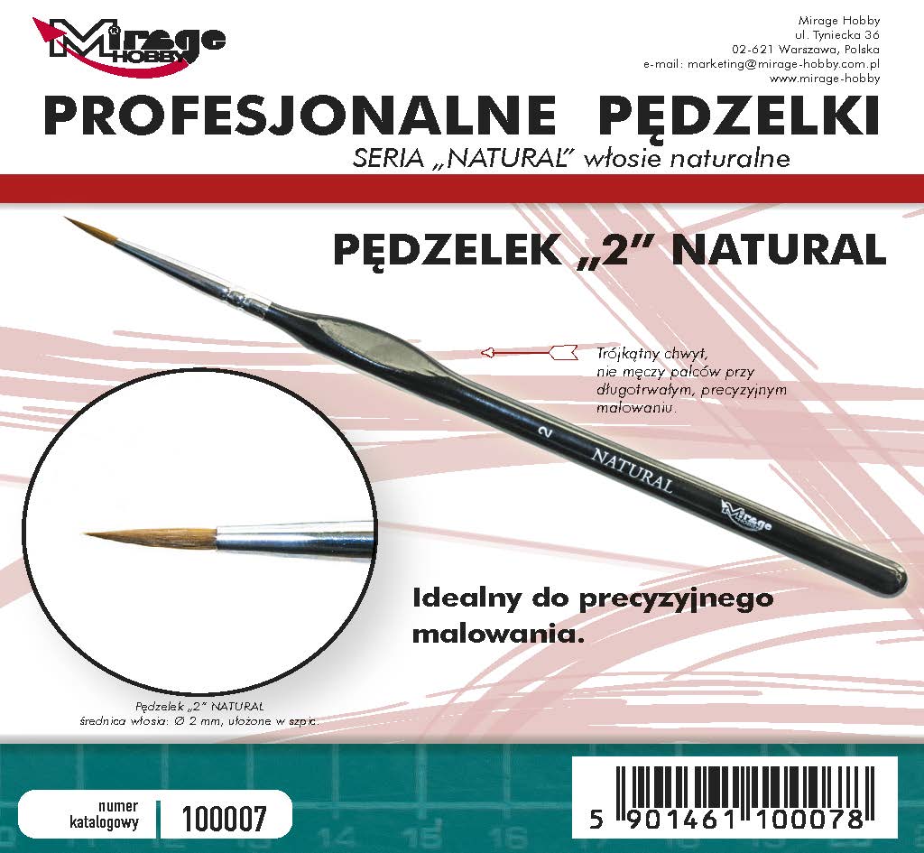 Mirage Hobby: Pędzel Natural "2" (włosie naturalne)