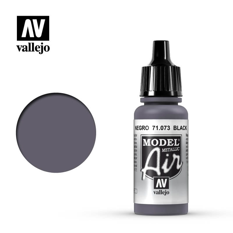 Vallejo: Model Air - Black (Metallic) 17 ml