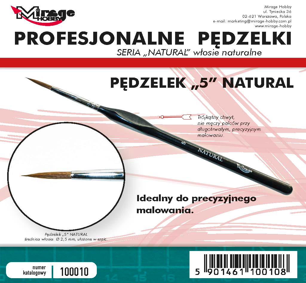 Mirage Hobby: Pędzel Natural "5" (włosie naturalne)
