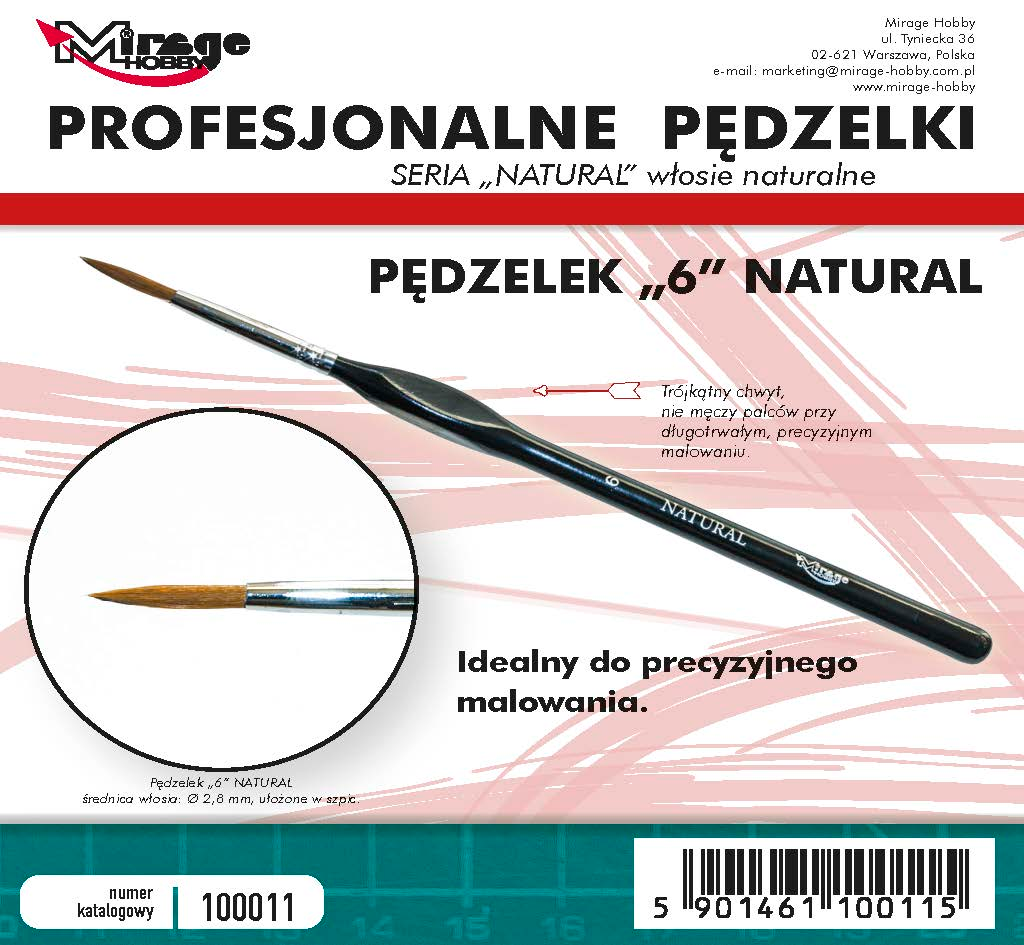 Mirage Hobby: Pędzel Natural "6" (włosie naturalne)