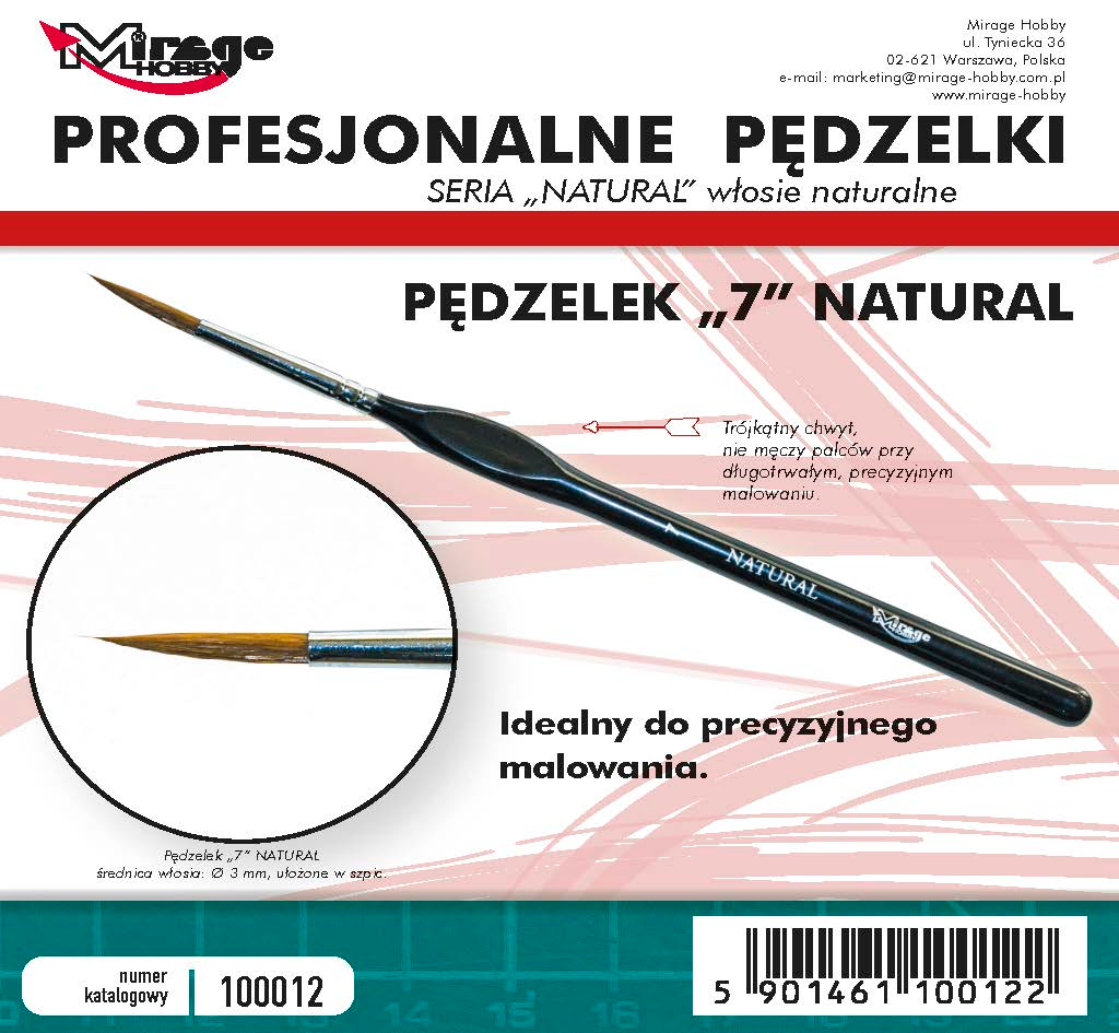 Mirage Hobby: Pędzel Natural "7" (włosie naturalne)