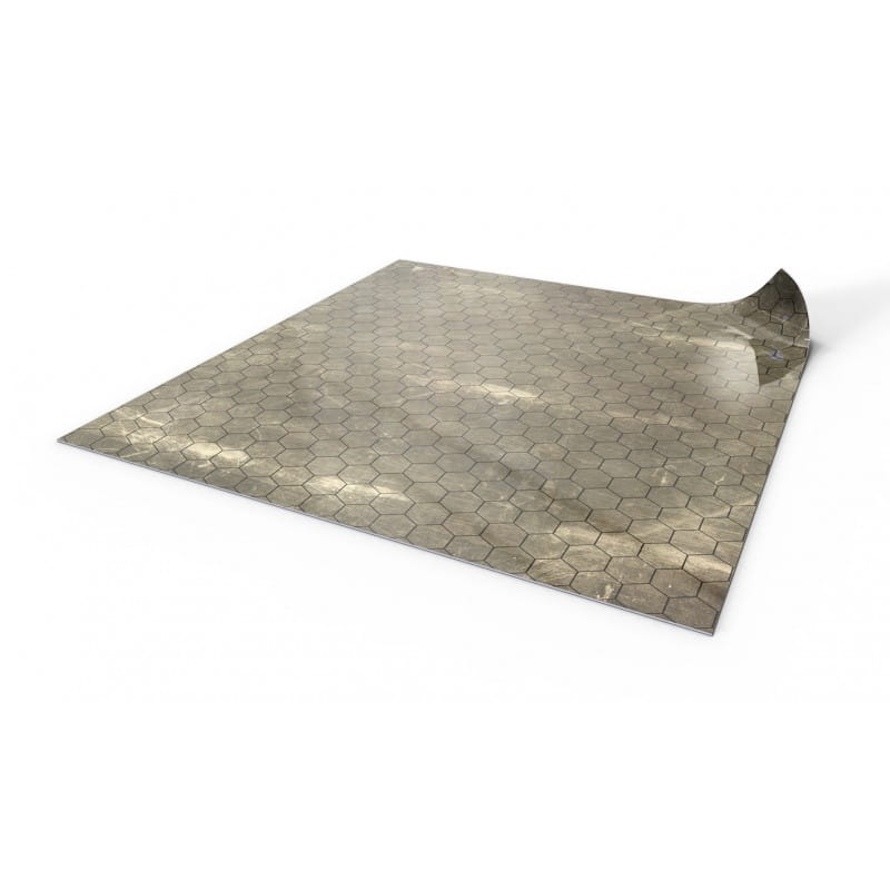 Dry-erase mat: 50x50 cm hexagonal grid - Worn Papyrus