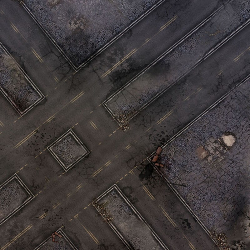 Mata lateksowa dwustronna: Zrujnowane miasto 36"x36" (Crisis Protocol)