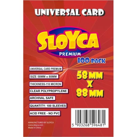 Sloyca card sleeves: Universal Card Premium (58x88 mm) 100 pcs