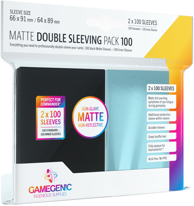 Koszulki na karty Gamegenic: Matte Double Sleeving Pack (66x91 mm/64x89 mm) 2x100 sztuk