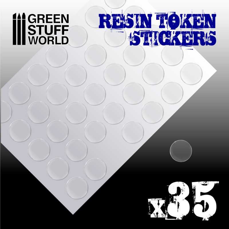 Green Stuff World: Arkusz z epoksydowymi naklejkami na żetony, kopuły 25mm (35 sztuk)