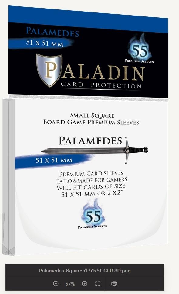 Paladin card sleeves: Palamedes 51x51 mm