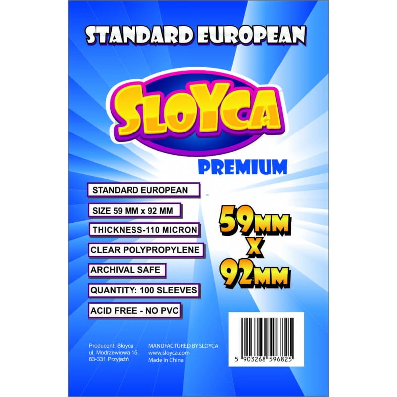 Sloyca card sleeves: Standard European Premium (59x92 mm) 100 pcs