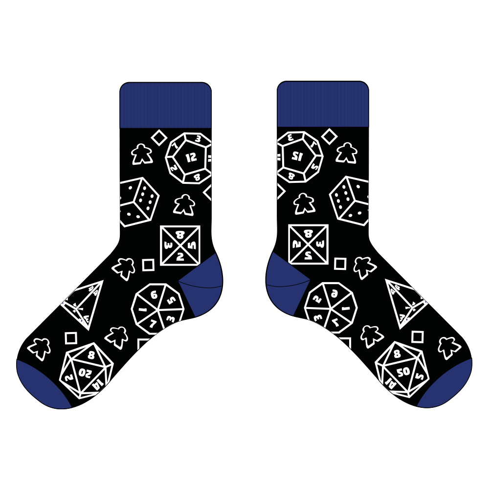 Socks: Meeples and Dice Black size 41-43