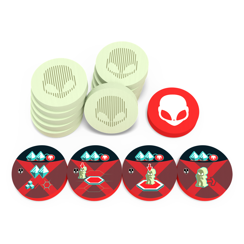 On Mars: Alien Invasion - wooden alien token