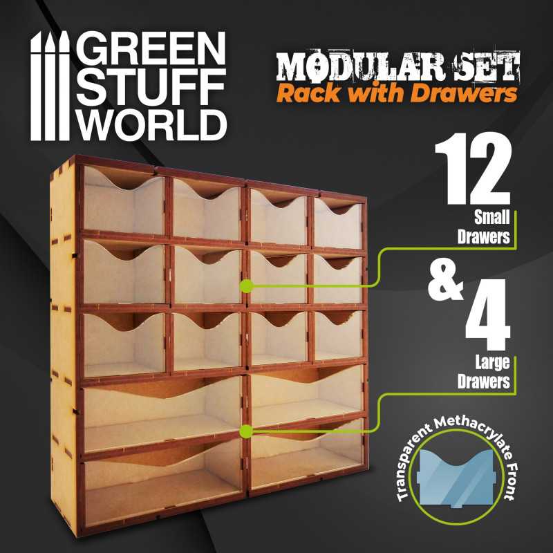Green Stuff World: Modułowy stojak z szufladkami - pionowy