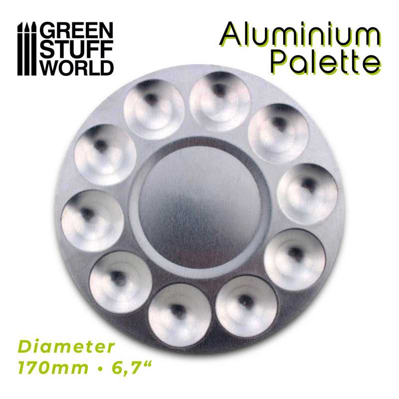 Green Stuff World: Paleta aluminiowa okrągła - 10 wgłębień