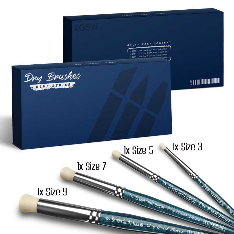 Green Stuff World: Zestaw pędzli Premium Dry Brush - Blue Series