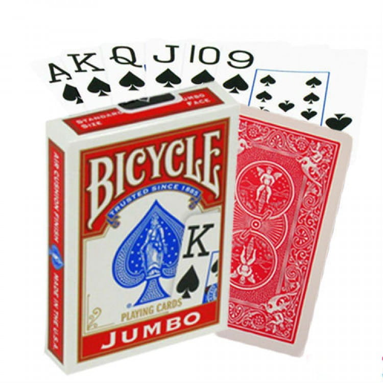 Bicycle: Rider Back Jumbo playing cards - red