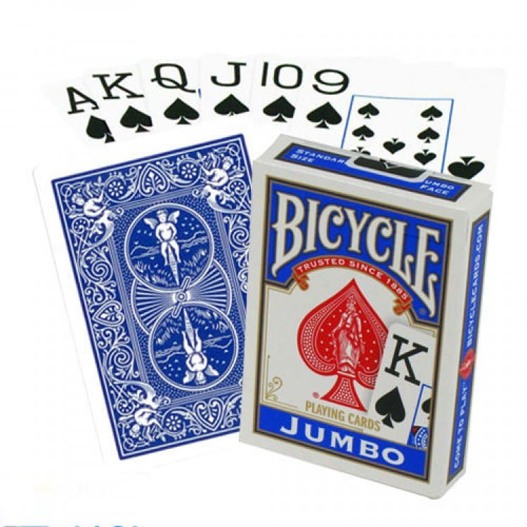 Bicycle: Rider Back Jumbo playing cards - blue