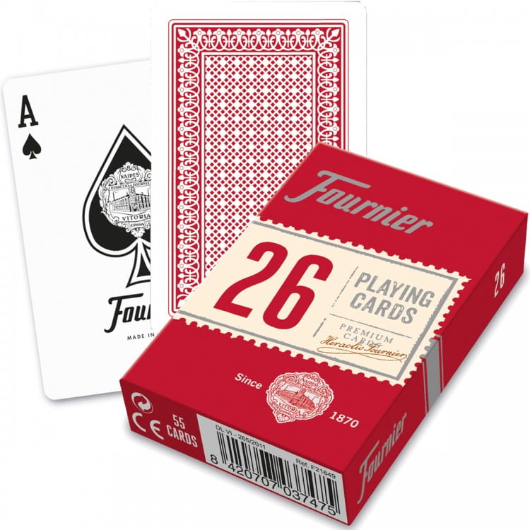 Fournier 26 Bridge playing cards - red