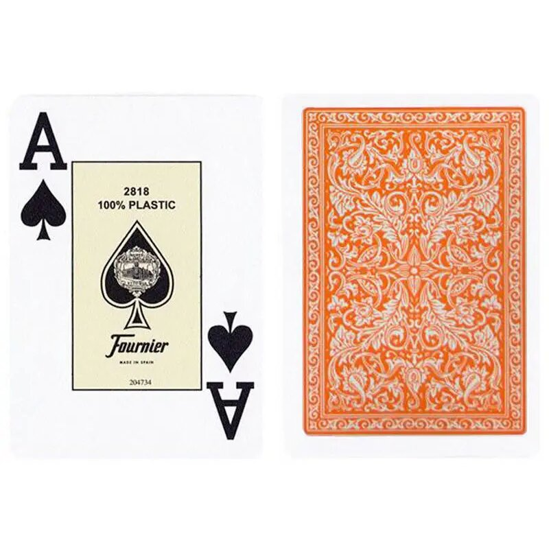 Fournier playing cards: 2818 100% Plastic Jumbo Index Foiled - Orange