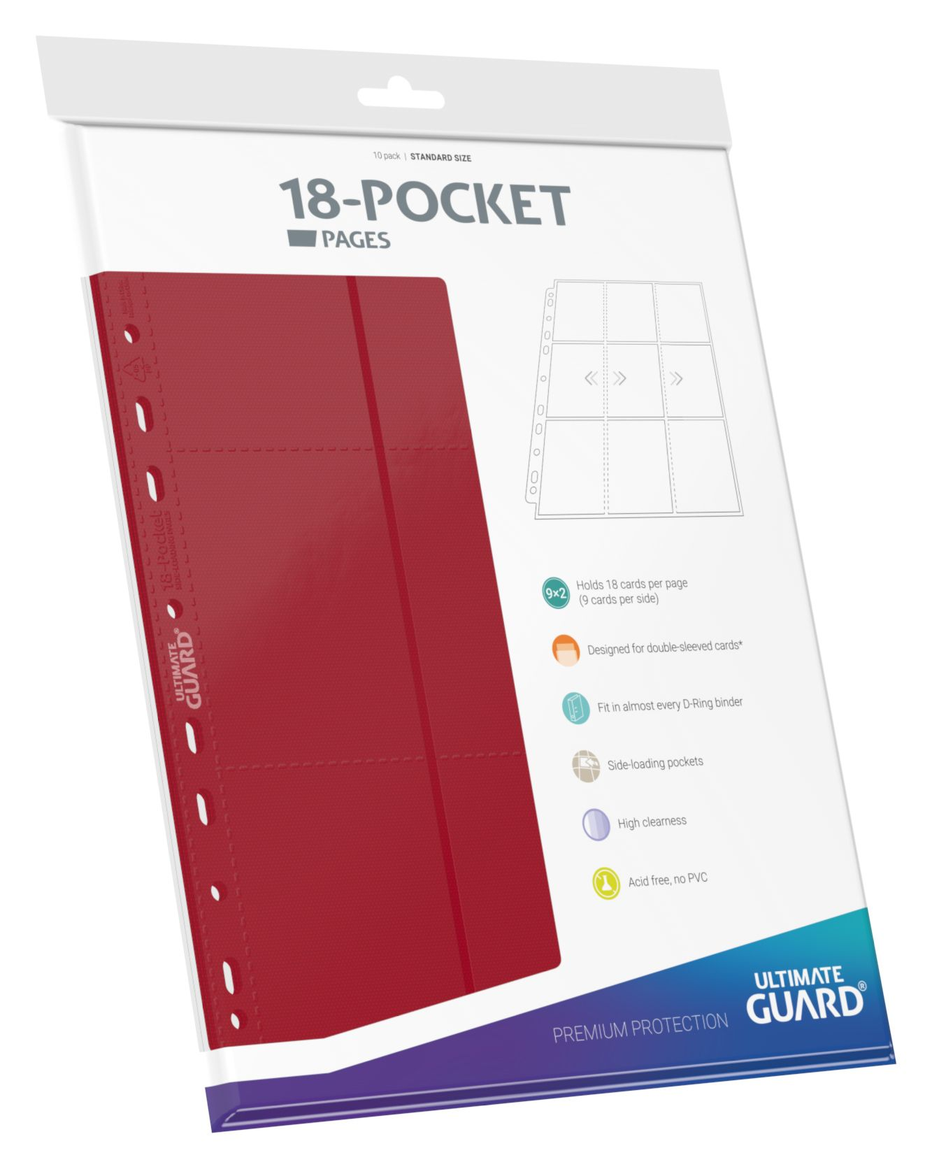 Strona do klasera Ultimate Guard 18-Pocket Side-Loading - 10 sztuk - red