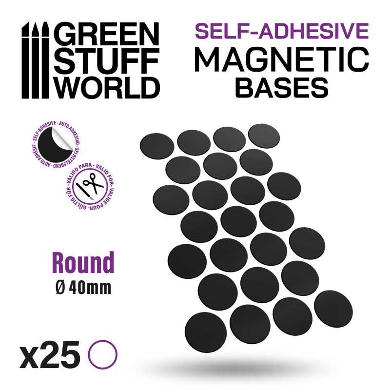 Green Stuff World: Samoprzylepne magnesy na podstawki okrągłe 40mm (25 sztuk)