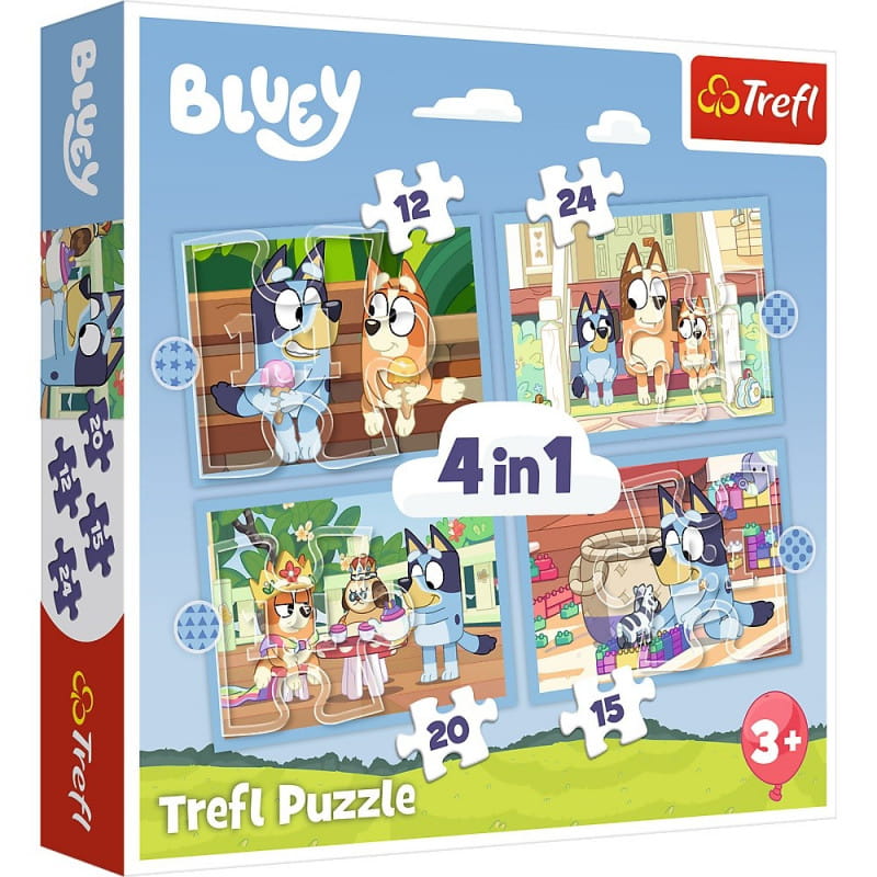 Puzzle 4w1: Bluey i jej świat