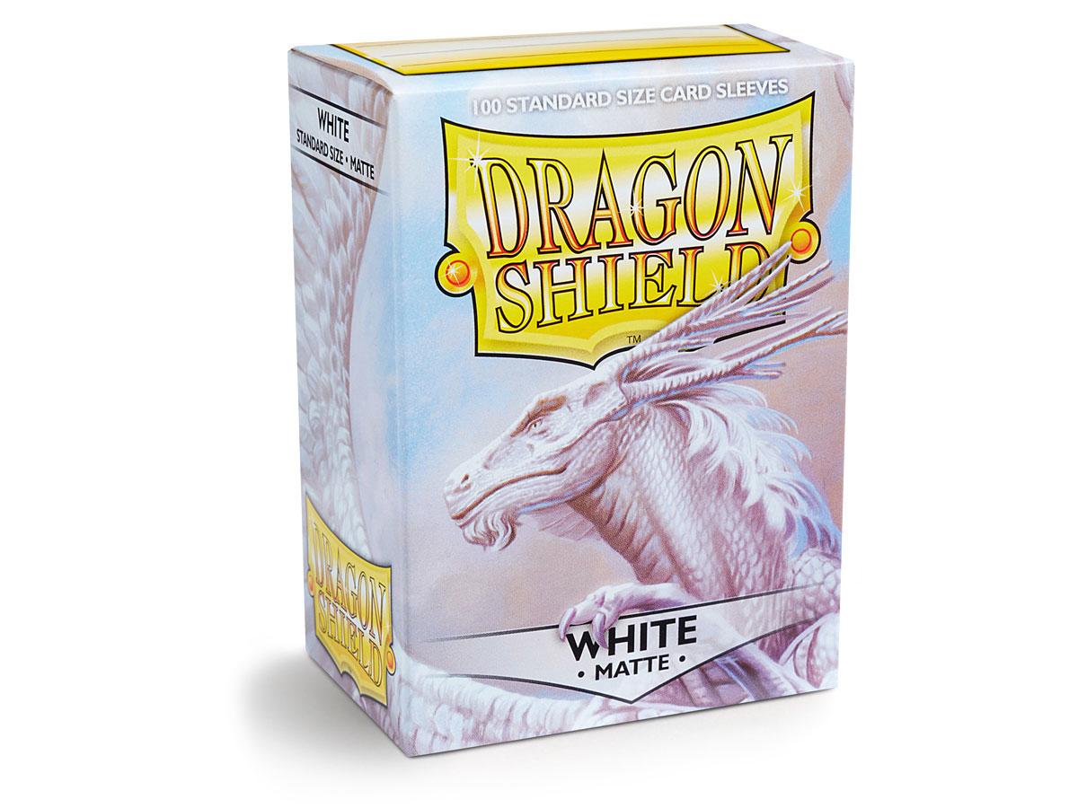 Koszulki na karty Dragon Shield Matte - białe - 100 sztuk