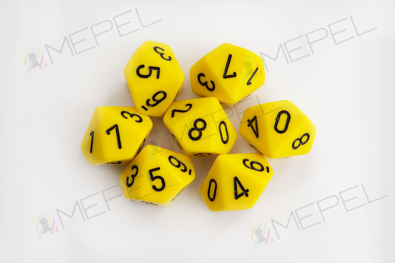 Chessex D10 Opaque Yellow/black die