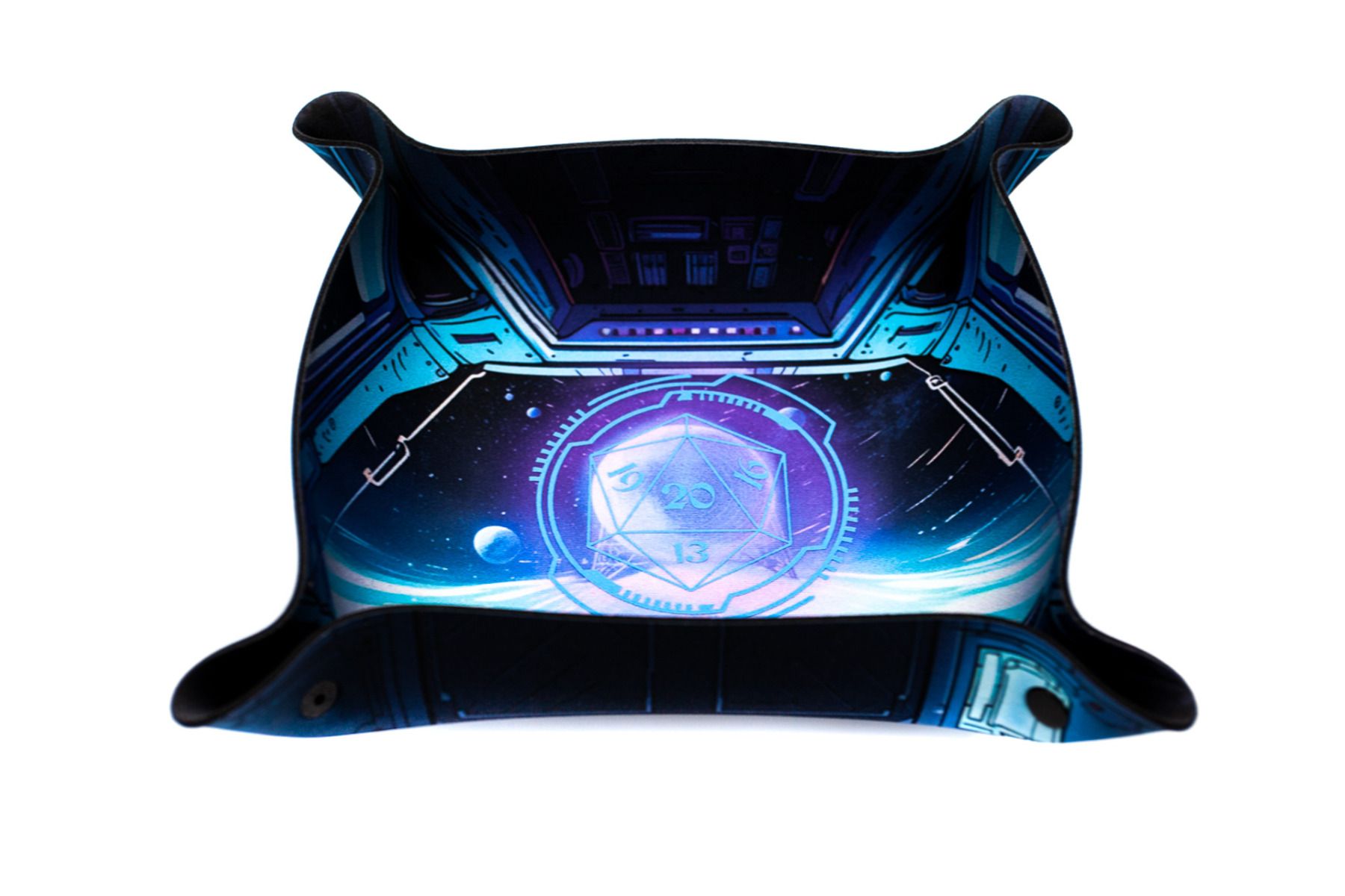 Premium Dice Tray: Starship HUD - Glow in the Dark