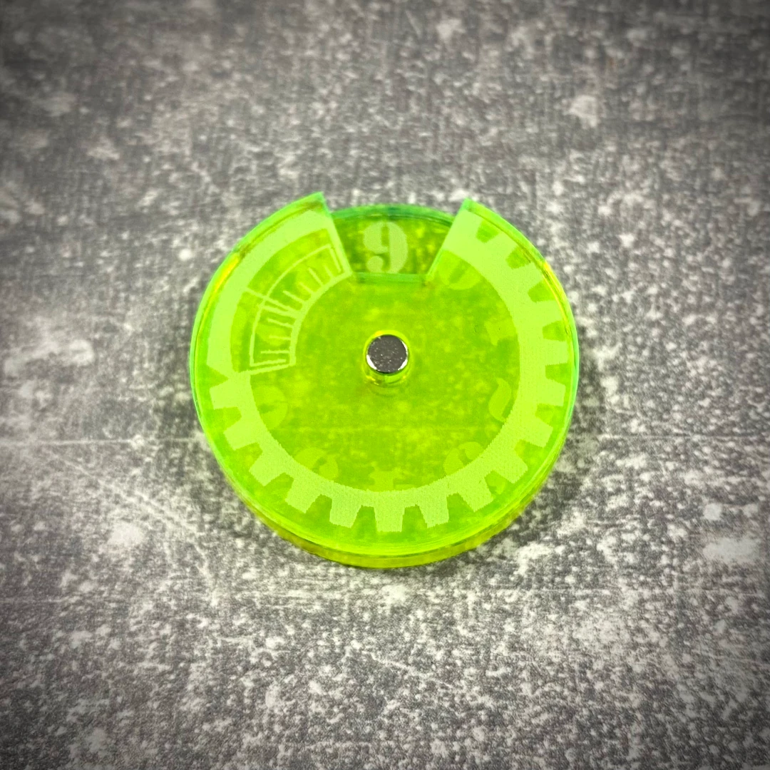 Licznik / dial do gier 0-9 - fluo zielony