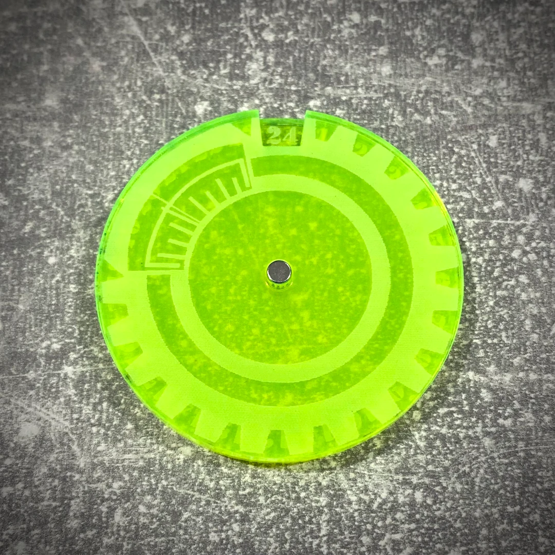 Licznik / dial do gier 1-24 - fluo żółty