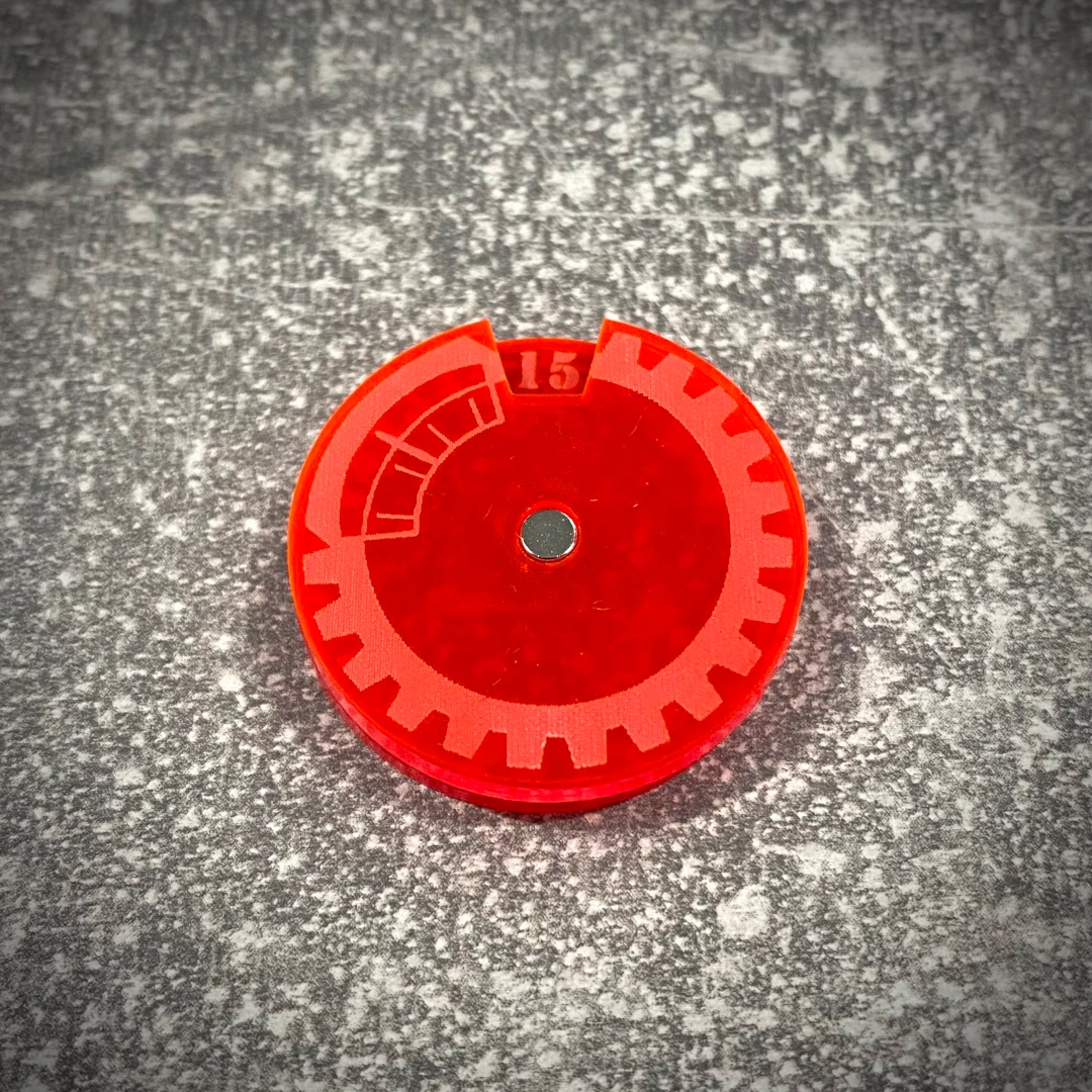 Licznik / dial do gier 1-15 - fluo czerwony