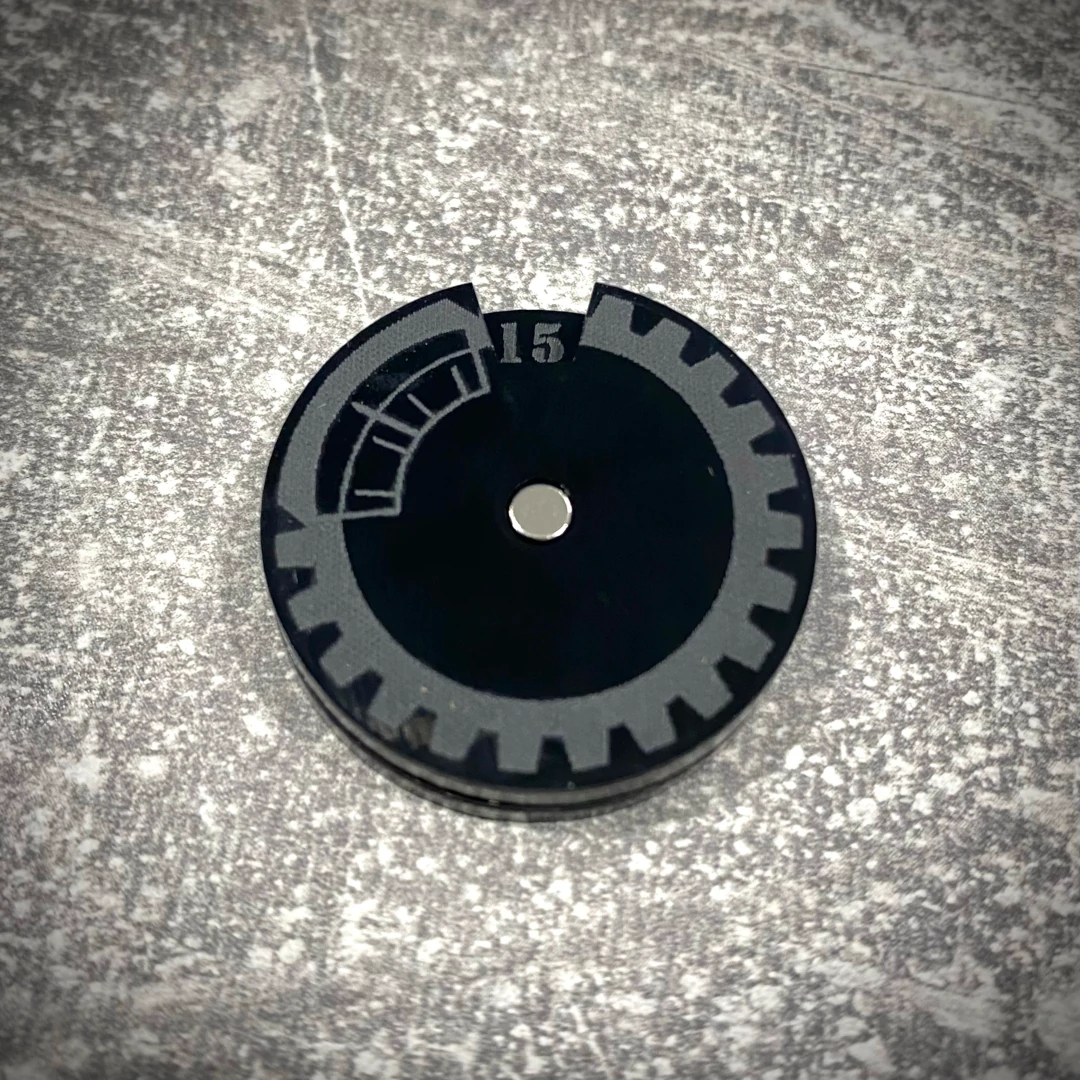 Licznik / dial do gier 1-15 - lity czarny