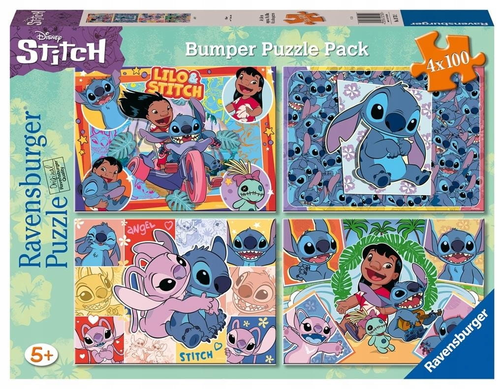 Puzzle 4x100 Disney Stitch