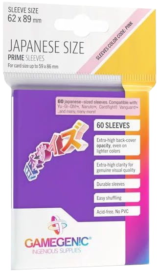 Koszulki na karty Gamegenic: Japanese Size Prime Sleeves (62x89 mm) - Purple - 60 sztuk