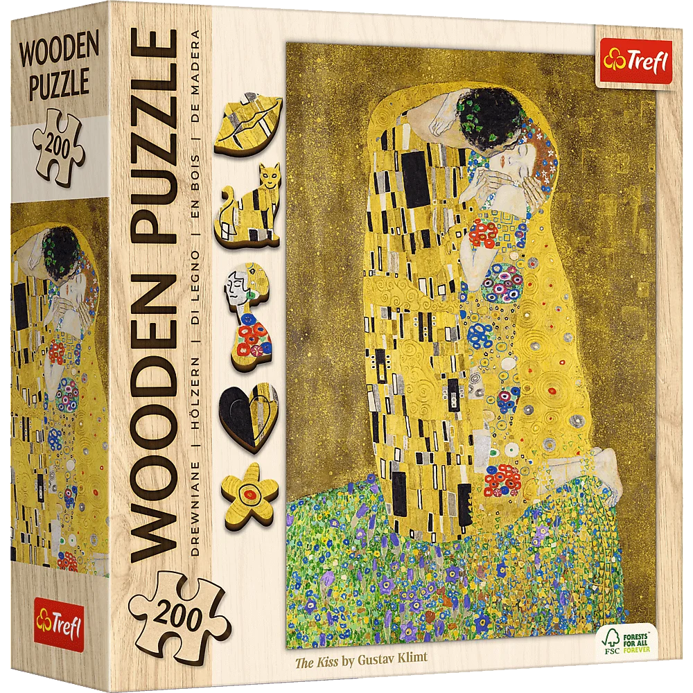 Puzzle drewniane 200 - Pocałunek - Gustav Klimt