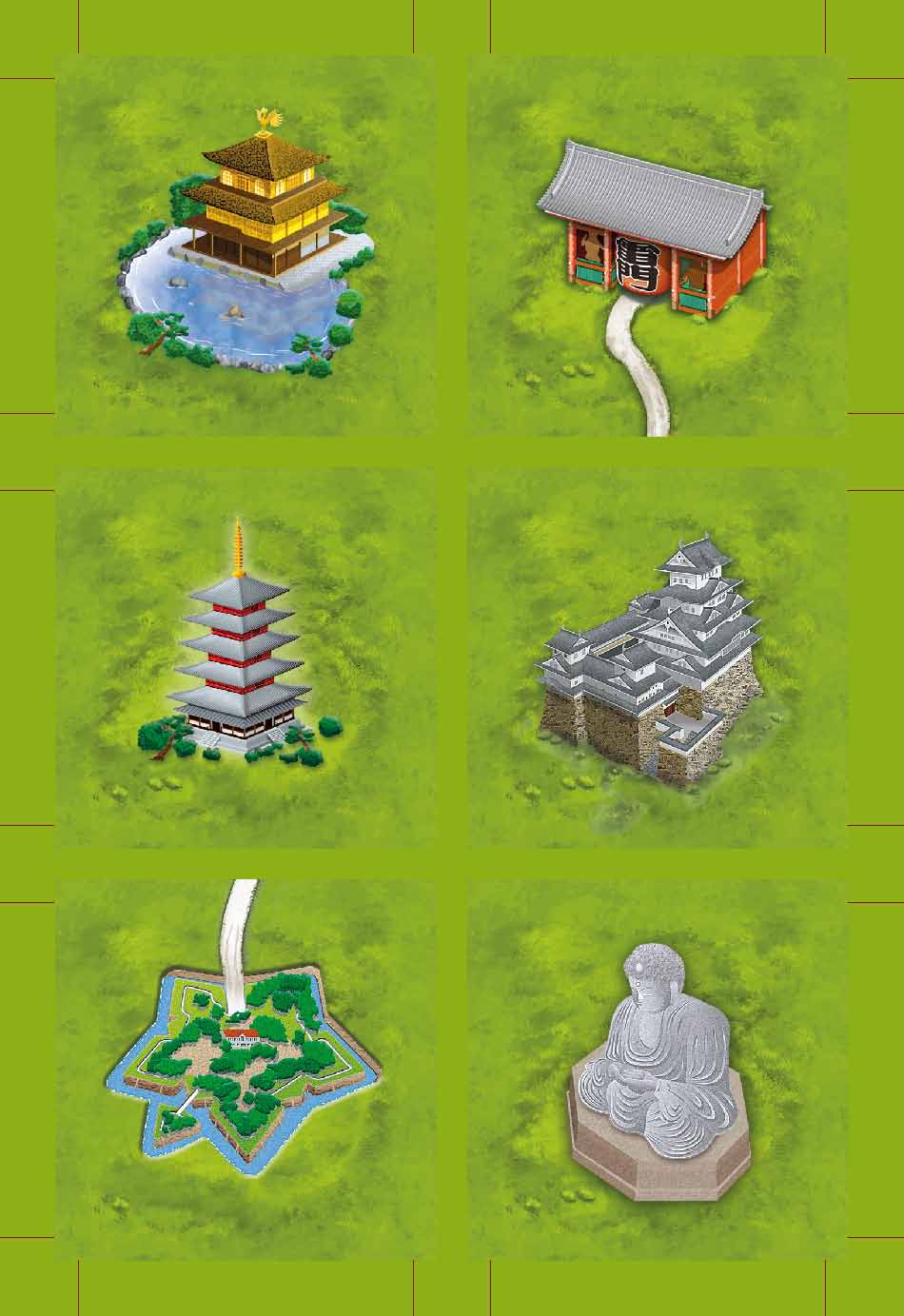 Carcassonne: Japanese Temples (Klöster/Temple in Japan)(2nd and 3rd edition)