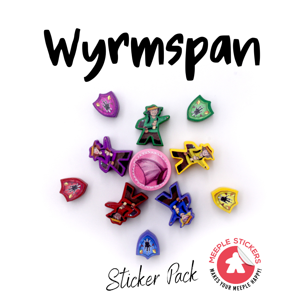 Meeple Stickers: zestaw naklejek do Na Skrzydłach Smoków