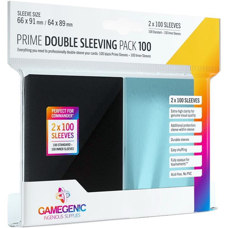 Card sleeves Gamegenic : Prime Double Sleeving Pack (66x91mm/64x89mm) 2x100 pcs