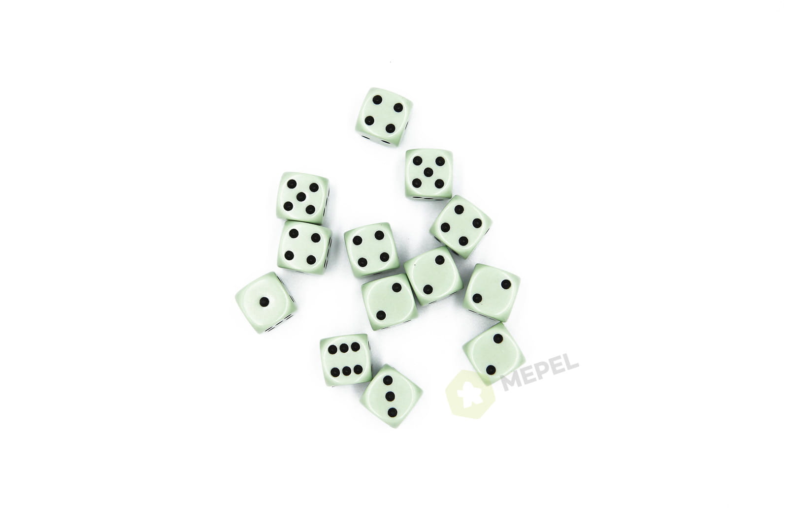 Kości Chessex - kostka k6 12mm Opaque Pastel Green/black