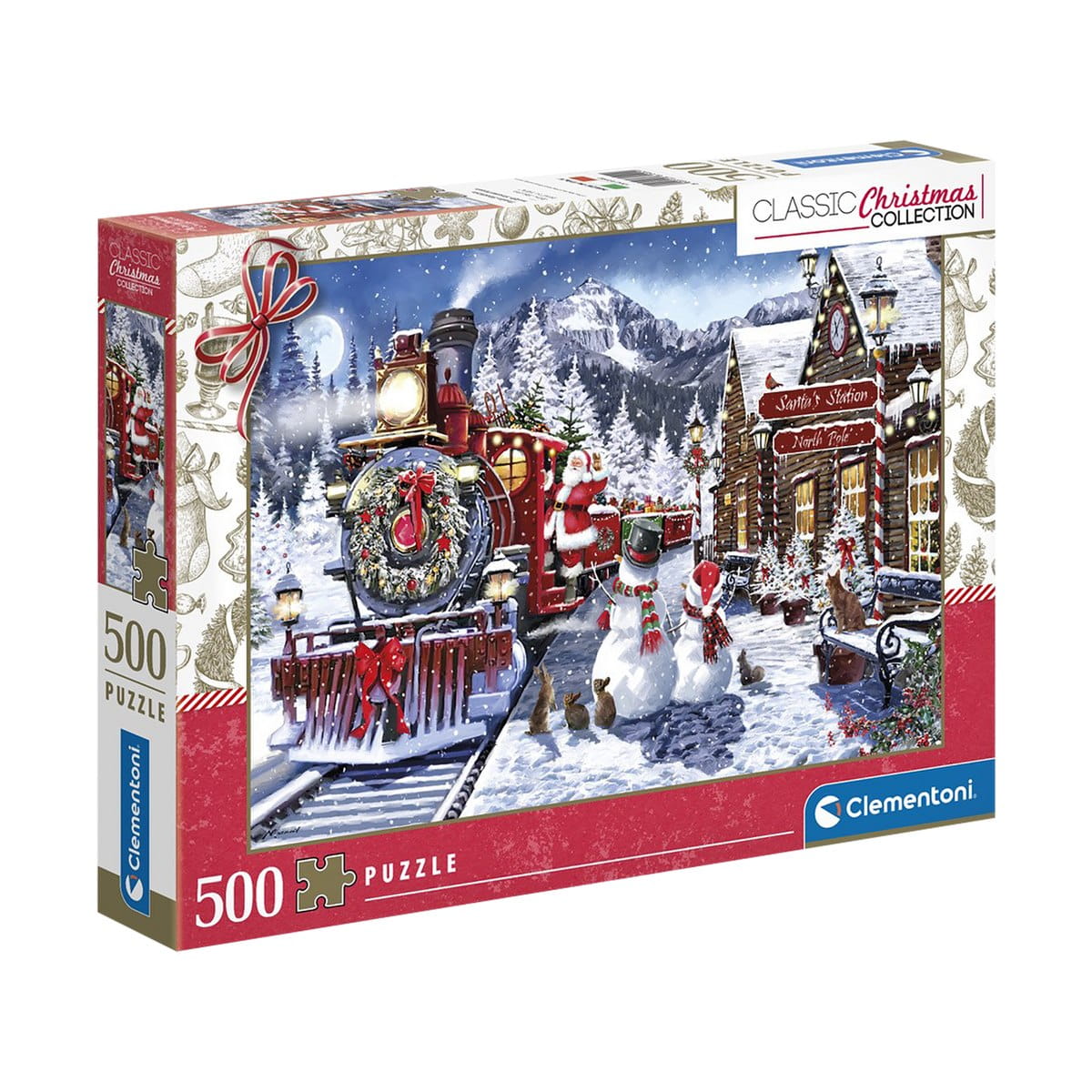 Puzzle 500 Train station with snow