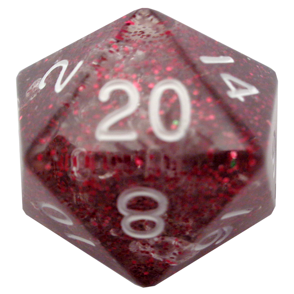 Fanroll: Die/Dice d20 Ethereal Light Purple with White Numbers (35mm)