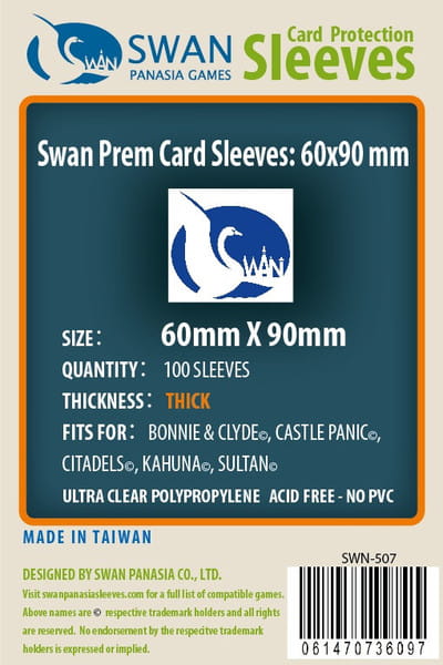 Koszulki na karty Swan Panasia 60x90 mm thick (grube) 100 sztuk