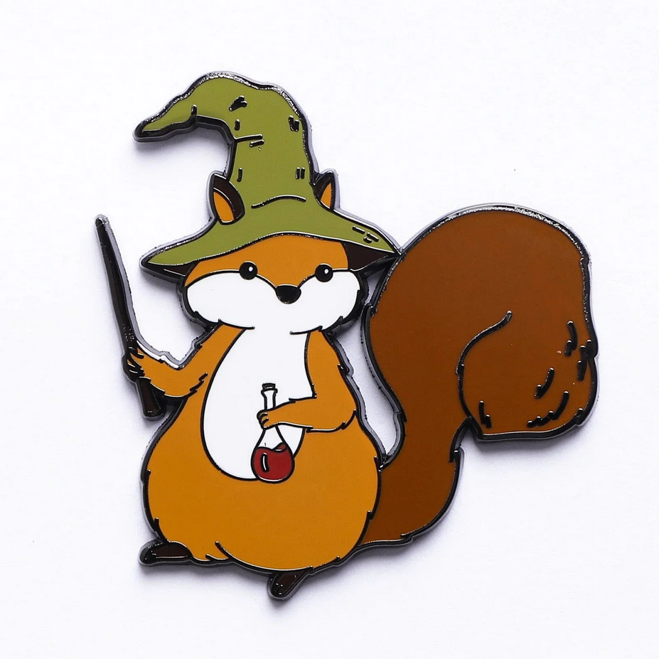Quest's Reward Fine Art Pins: Finley Moonshadow-Squirrel Sorcerer