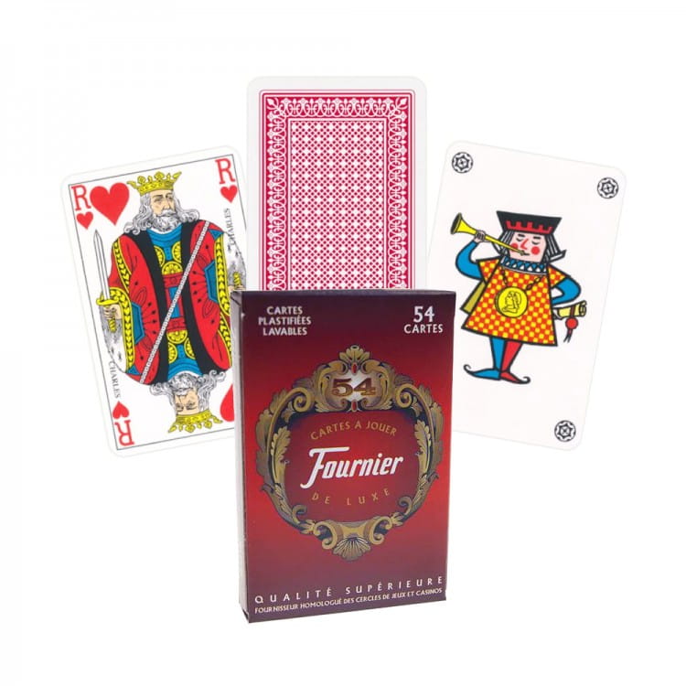 Fournier playing cards: 54 Belote Deluxe Bridge - red
