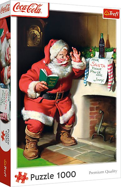 Puzzle 1000 Coca-Cola Christmas: Mikołaj przy kominku
